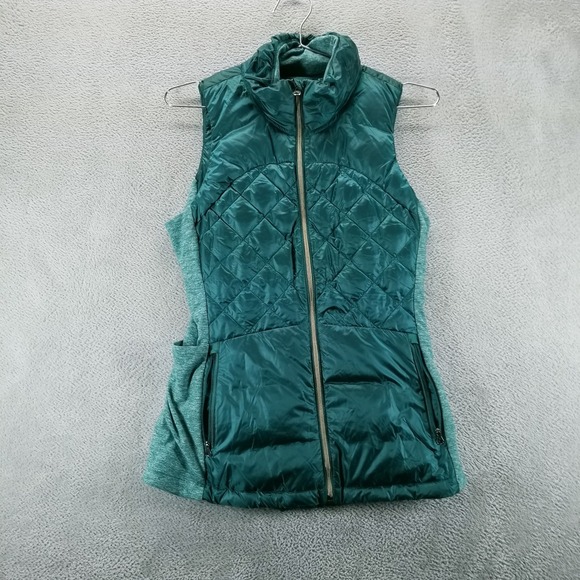 lululemon athletica Jackets & Blazers - Lululemon Vest Womens 6 Green Down For A Run Puffer Full Zip Goose Down